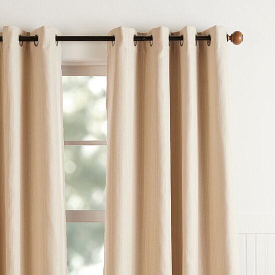 Martha Stewart Reed Grommet Top Blackout Single Curtain Panel