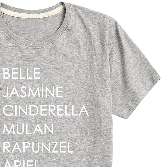 Disney Collection Little & Big Kid Girls Crew Neck Short Sleeve Regular Fit Ariel Belle Cinderella Graphic T-Shirt