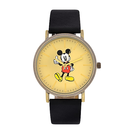 Disney Collection Mickey Mouse Mens Black Strap Watch Mk1522jc
