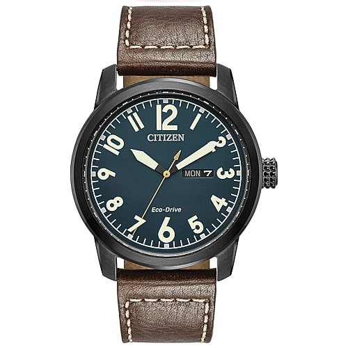 Citizen Chandler Mens Brown Leather Strap Watch Bm8478-01l, One Size