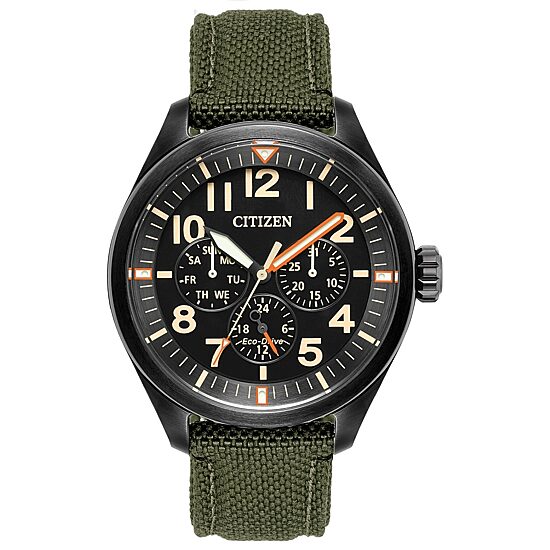 Citizen Chandler Mens Green Strap Watch Bu2055-16e
