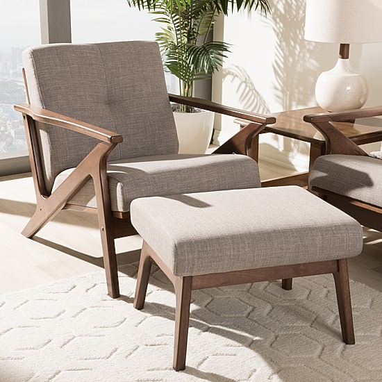 Bianca Living Room Collection Tufted Chair & Ottoman Set