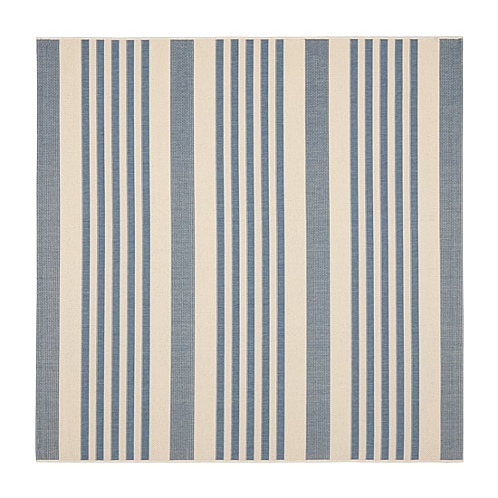 Safavieh Courtyard Collection Santos Stripe Indoor/Outdoor Square Area Rug