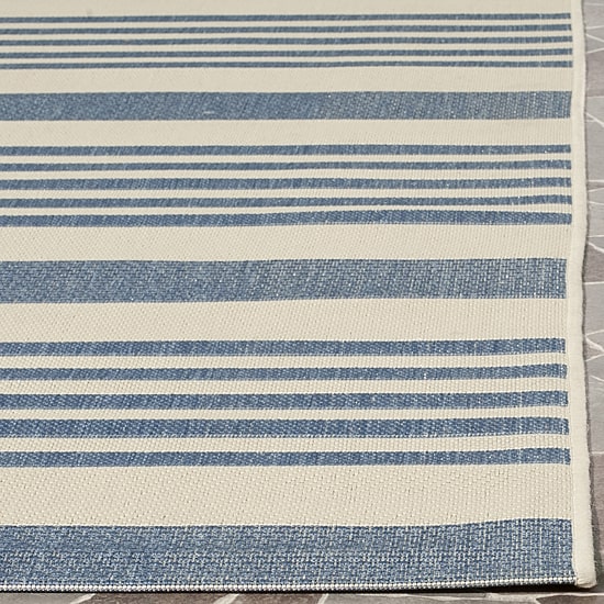 Safavieh Courtyard Collection Santos Stripe Indoor/Outdoor Square Area Rug