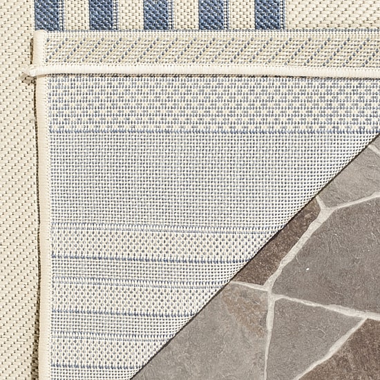 Safavieh Courtyard Collection Santos Stripe Indoor/Outdoor Square Area Rug