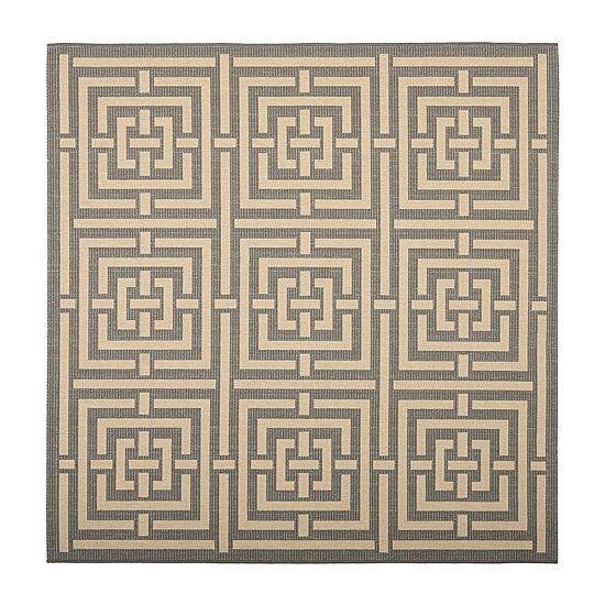 Safavieh Courtyard Collection Varvara Geometric Indoor/Outdoor Square Area Rug