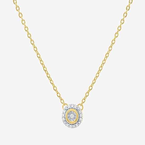 (G-H / Si2-I1) Womens Diamond Accent Lab Grown Diamond 10K Gold 18 Inch Pendant Necklace