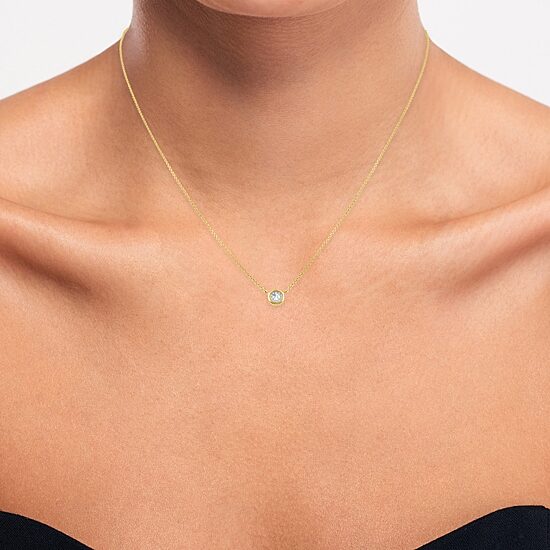 (G-H / Si2-I1) Womens Diamond Accent Lab Grown White Diamond 10K Gold 18 Inch Pendant Necklace