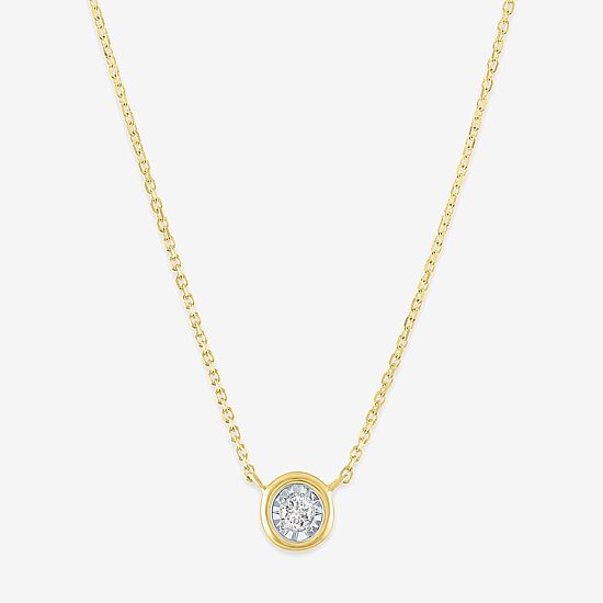 (G-H / Si2-I1) Womens Diamond Accent Lab Grown White Diamond 10K Gold 18 Inch Pendant Necklace