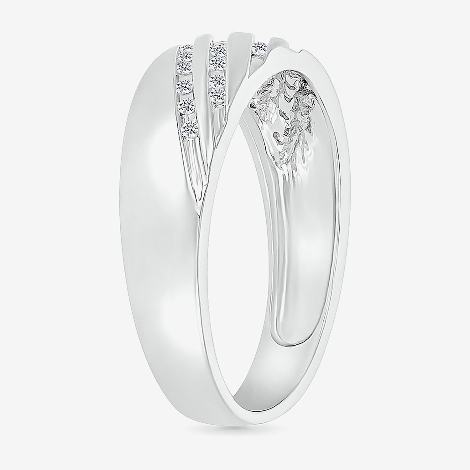 6.7mm Unisex Adult 1/2 CT. T.W. Natural White Diamond 10K Gold Round Side Stone Wedding Ring Set