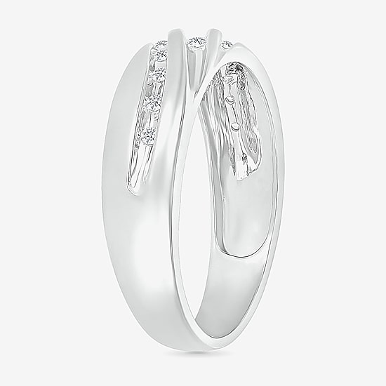 4.25mm Unisex Adult 1/2 CT. T.W. Natural White Diamond 10K Gold Round Side Stone Wedding Ring Set