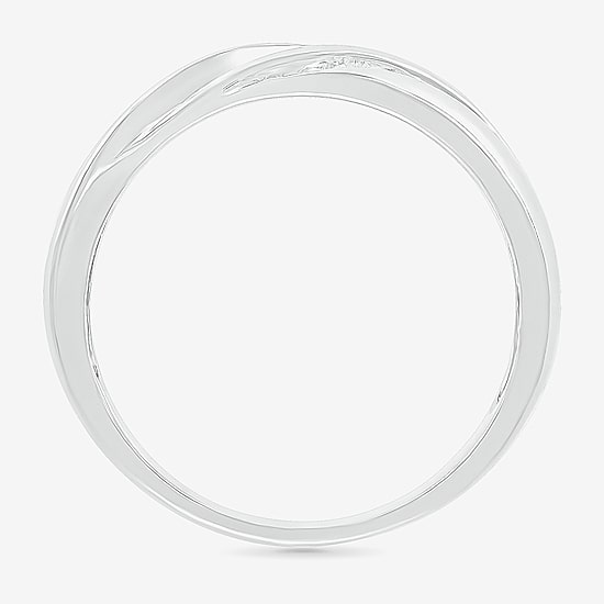 4.25mm Unisex Adult 1/2 CT. T.W. Natural White Diamond 10K Gold Round Side Stone Wedding Ring Set