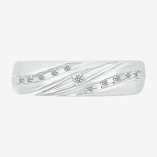 4.25mm Unisex Adult 1/2 CT. T.W. Natural White Diamond 10K Gold Round Side Stone Wedding Ring Set