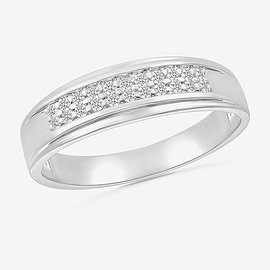 5.00mm Unisex Adult 1 CT. T.W. Natural White Diamond 10K Gold Round Side Stone Wedding Ring Set