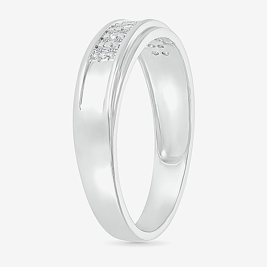 5.00mm Unisex Adult 1 CT. T.W. Natural White Diamond 10K Gold Round Side Stone Wedding Ring Set