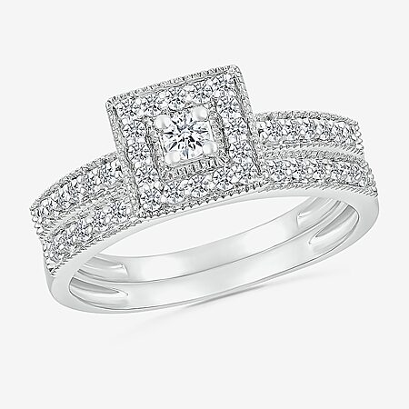 Unisex Adult 1/2 CT. T.W. Natural White Diamond 10K Two Tone Gold