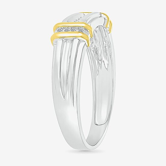 3PC His and Hers Trio Wedding Set Featuring 1/4 CT. T.W. Natural White Diamond 10K Two Tone Gold Marquise Halo Side Stone Ring Set