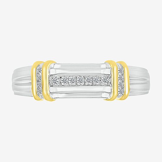 3PC His and Hers Trio Wedding Set Featuring 1/4 CT. T.W. Natural White Diamond 10K Two Tone Gold Marquise Halo Side Stone Ring Set