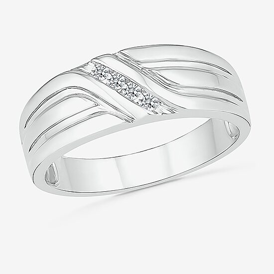 4.00mm Unisex Adult 1/3 CT. T.W. Natural White Diamond 10K Gold Round Wedding Ring Set