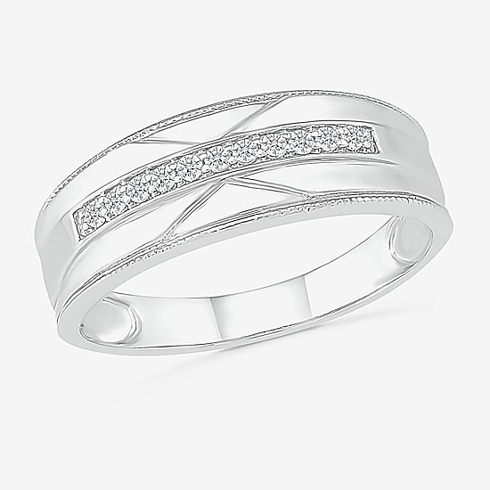6.00mm Unisex Adult 1/2 CT. T.W. Natural White Diamond 10K Gold Round Halo Side Stone Ring Set