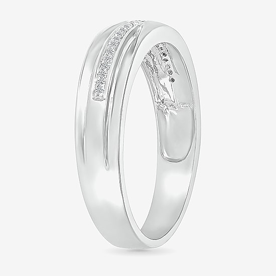 5.50mm Unisex Adult 1/4 CT. T.W. Natural White Diamond 10K Gold Round Side Stone Wedding Ring Set