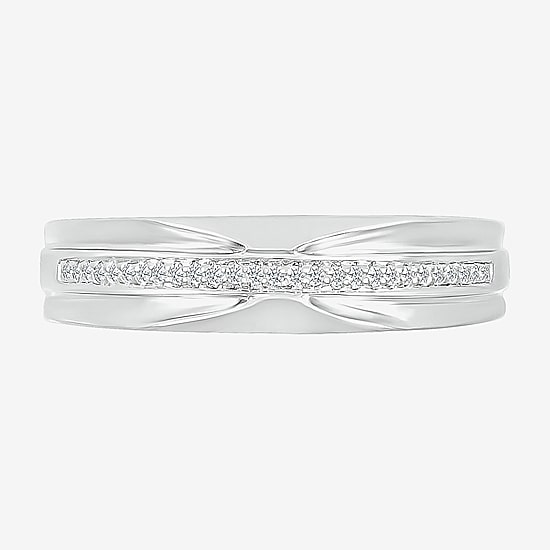 5.50mm Unisex Adult 1/4 CT. T.W. Natural White Diamond 10K Gold Round Side Stone Wedding Ring Set