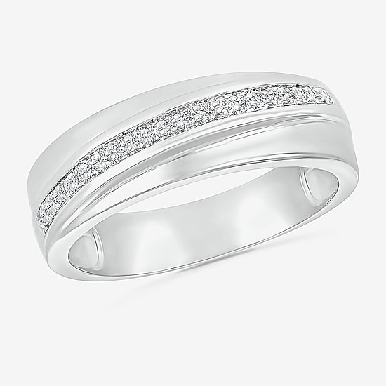 4.90mm Unisex Adult 3/8 CT. T.W. Natural White Diamond 10K Gold Side Stone Wedding Ring Set
