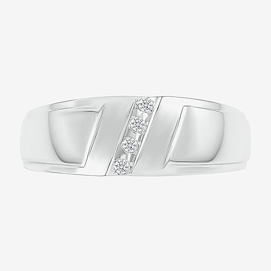 4.90mm Unisex Adult 1/10 CT. T.W. Natural White Diamond 10K Gold Marquise Wedding Ring Set