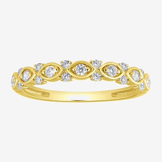 (H / I1) Womens 1/4 CT. T.W. Lab Grown White Diamond 10K Gold Anniversary Band