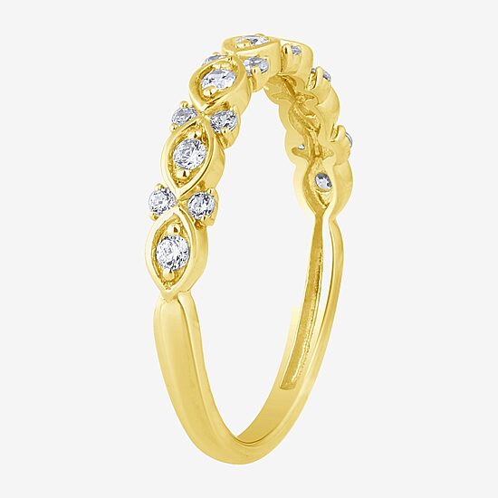 (H / I1) Womens 1/4 CT. T.W. Lab Grown White Diamond 10K Gold Anniversary Band