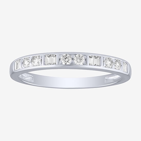 (H / I1) Womens 2MM 1/4 CT. T.W. Lab Grown White Diamond 10K Gold Wedding Band