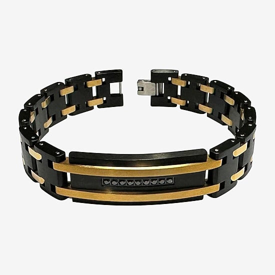 Mens Stainless Steel 8 1/2 Inch Link Bracelet