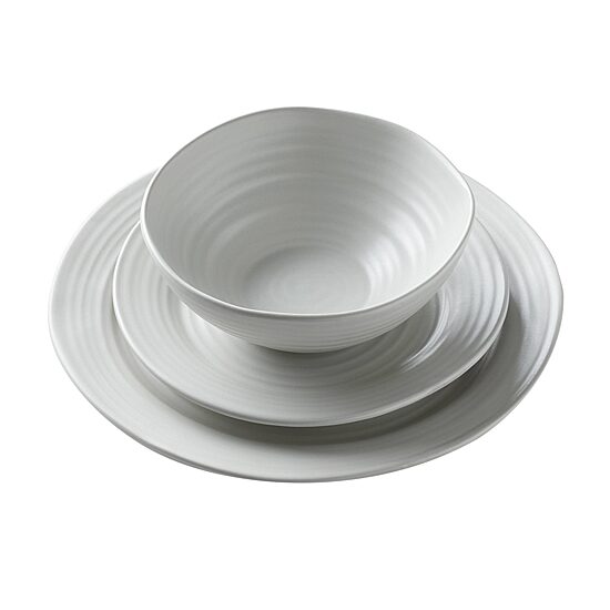 Oneida Ridge White 12-pc. Stoneware Dinnerware Set