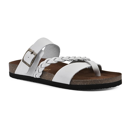 White Mountain Hazy Womens Criss Cross Strap Footbed Sandals