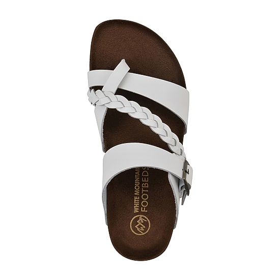 White Mountain Hazy Womens Criss Cross Strap Footbed Sandals