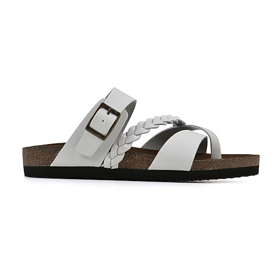 White Mountain Hazy Womens Criss Cross Strap Footbed Sandals