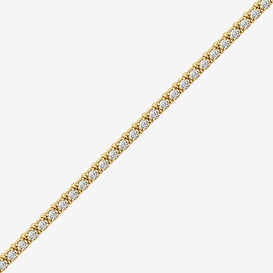 (I / I2) Womens 2 CT. T.W. Lab Grown White Diamond Sterling Silver Tennis Bracelet