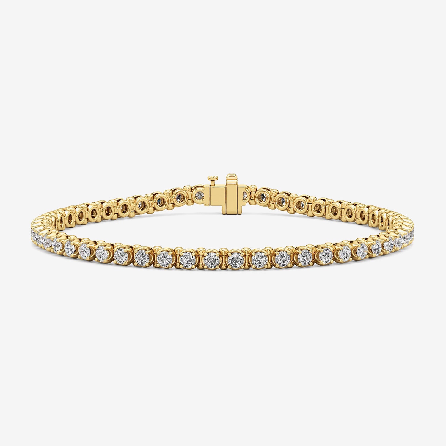 I / I2) Womens CT. T.W. Lab Grown White Diamond 14K Gold Over Silver Tennis Bracelet