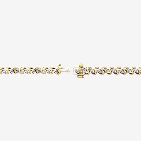 (I / I2) Womens 1 CT. T.W. Lab Grown White Diamond Sterling Silver Tennis Bracelet