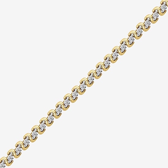 (I / I2) Womens 1 CT. T.W. Lab Grown White Diamond Sterling Silver Tennis Bracelet