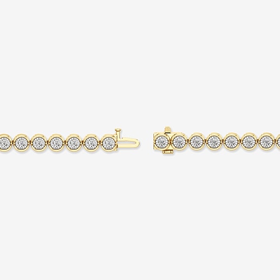 (I / I2) Womens 3 CT. T.W. Lab Grown White Diamond Sterling Silver Tennis Bracelet