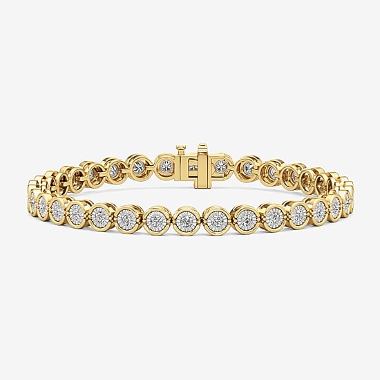 (I / I2) Womens 3 CT. T.W. Lab Grown White Diamond Sterling Silver Tennis Bracelet