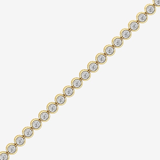 (I / I2) Womens 3 CT. T.W. Lab Grown White Diamond Sterling Silver Tennis Bracelet