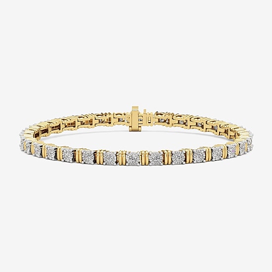 (I / I2) Womens 2 CT. T.W. Lab Grown White Diamond Sterling Silver Tennis Bracelet