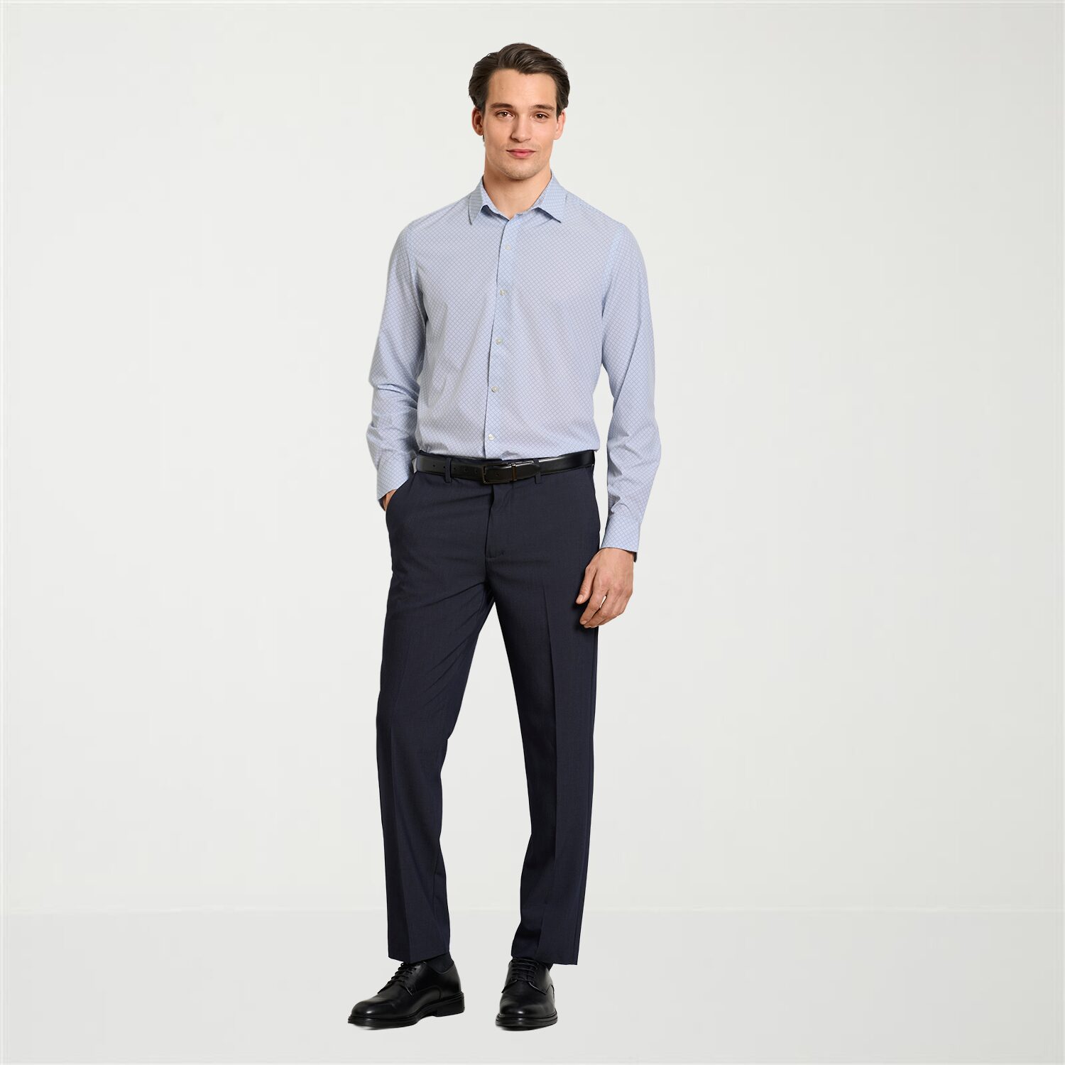 Van Heusen All Way Stretch Performance Mens Long Sleeve Regular Fit Button-Down Shirt