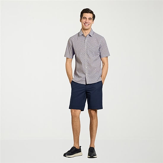 Van Heusen Everyday Defense Stain Shield Mens Short Sleeve Slim Fit Button-Down Shirt