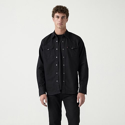Levi 's Mens Long Sleeve Western Shirt In Black