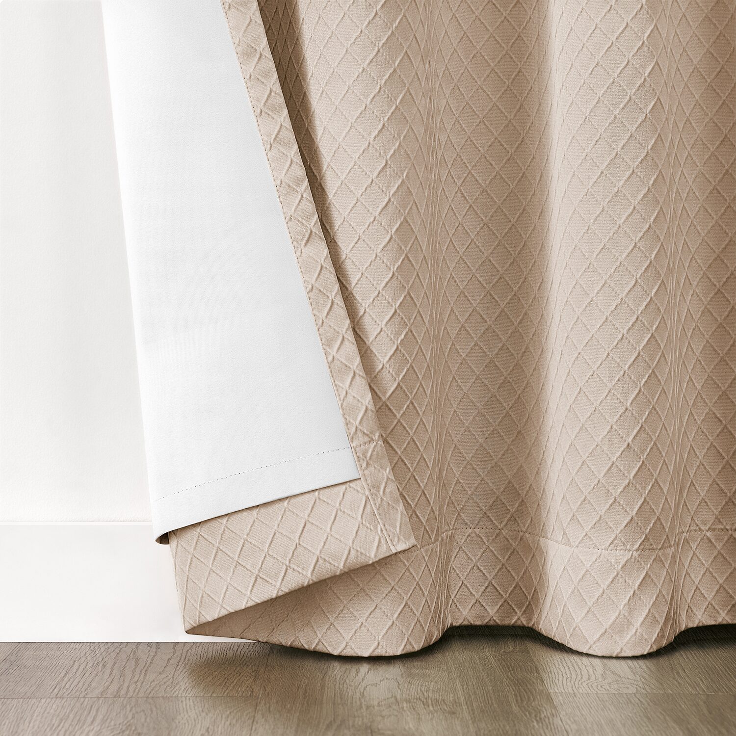 Fieldcrest Diamond Grommet Top Energy Saving 100% Blackout Single Curtain Panel