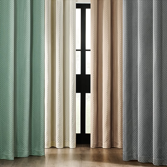 Fieldcrest Diamond Grommet Top Energy Saving 100% Blackout Single Curtain Panel