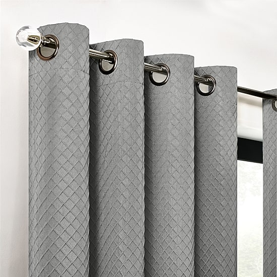Fieldcrest Diamond Grommet Top Energy Saving 100% Blackout Single Curtain Panel